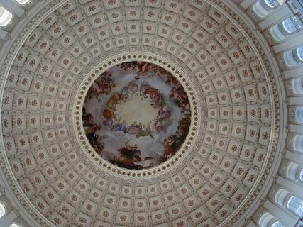 Rotunda inside dome of Capitol Building<br>Location: <a href="https://www.google.com/maps/search/?api=1&query=38.88981,-77.00908" target="_new">National Capitol Building</a>